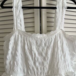 White flows dress